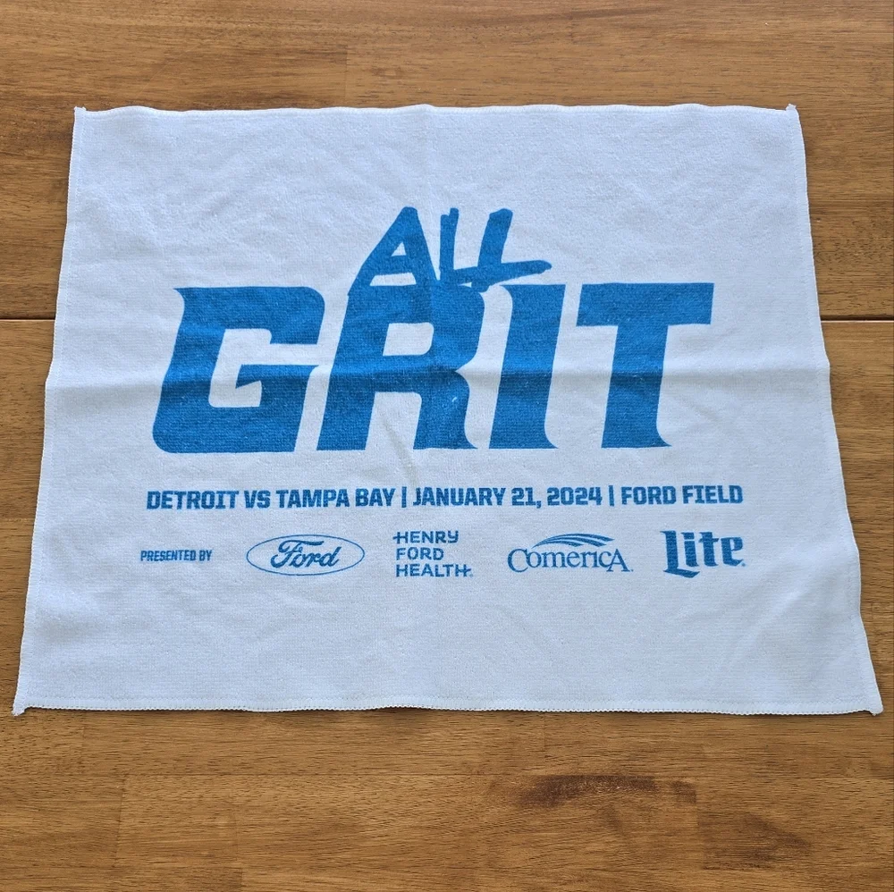 Detroit Lions All Grit White and Blue Rally Towel